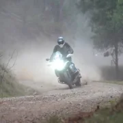 On the bike with a rider air bag